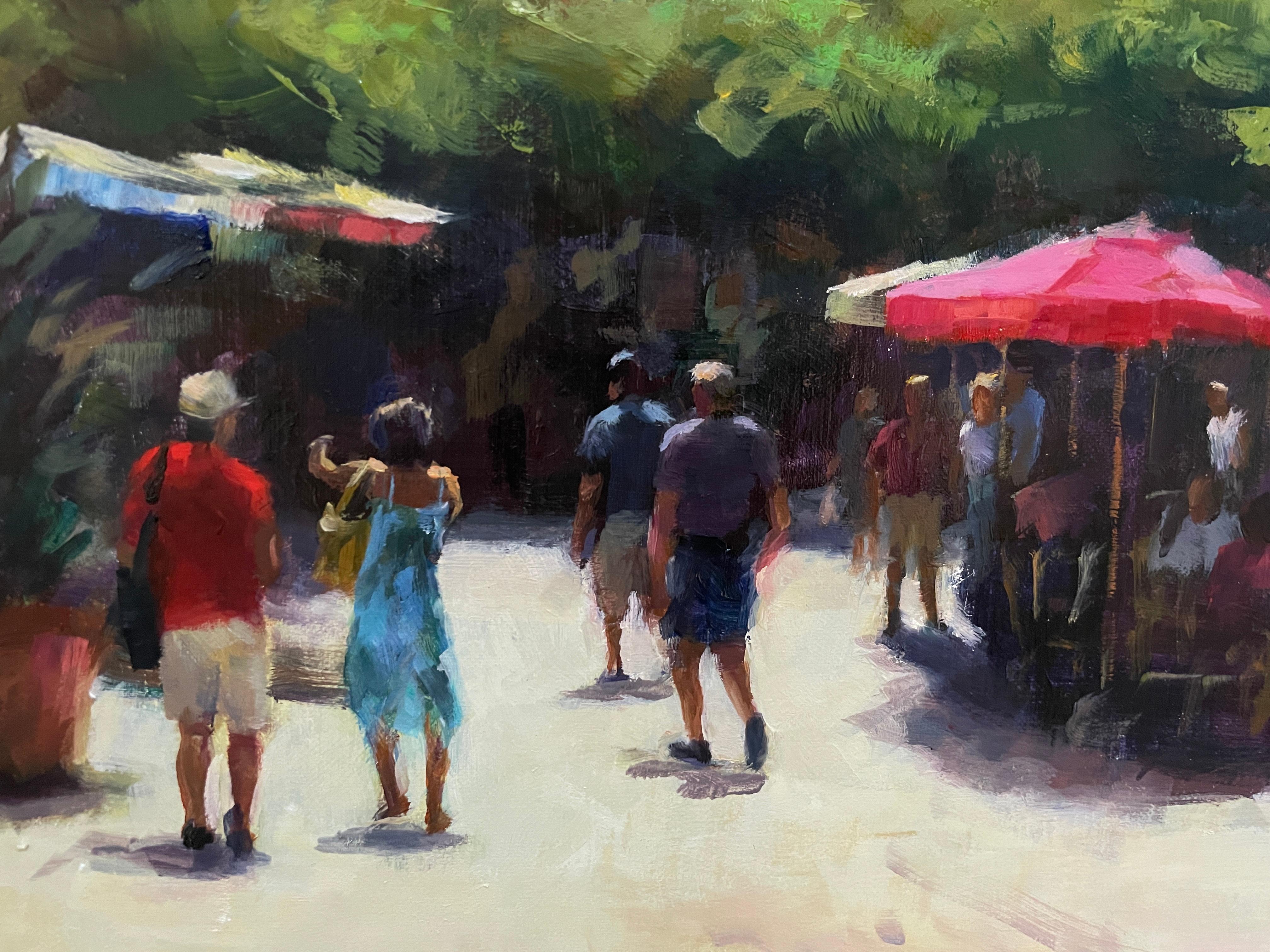 Summer in Vernazza, Oil Painting - Abstract Impressionist Art by Faye Vander Veer