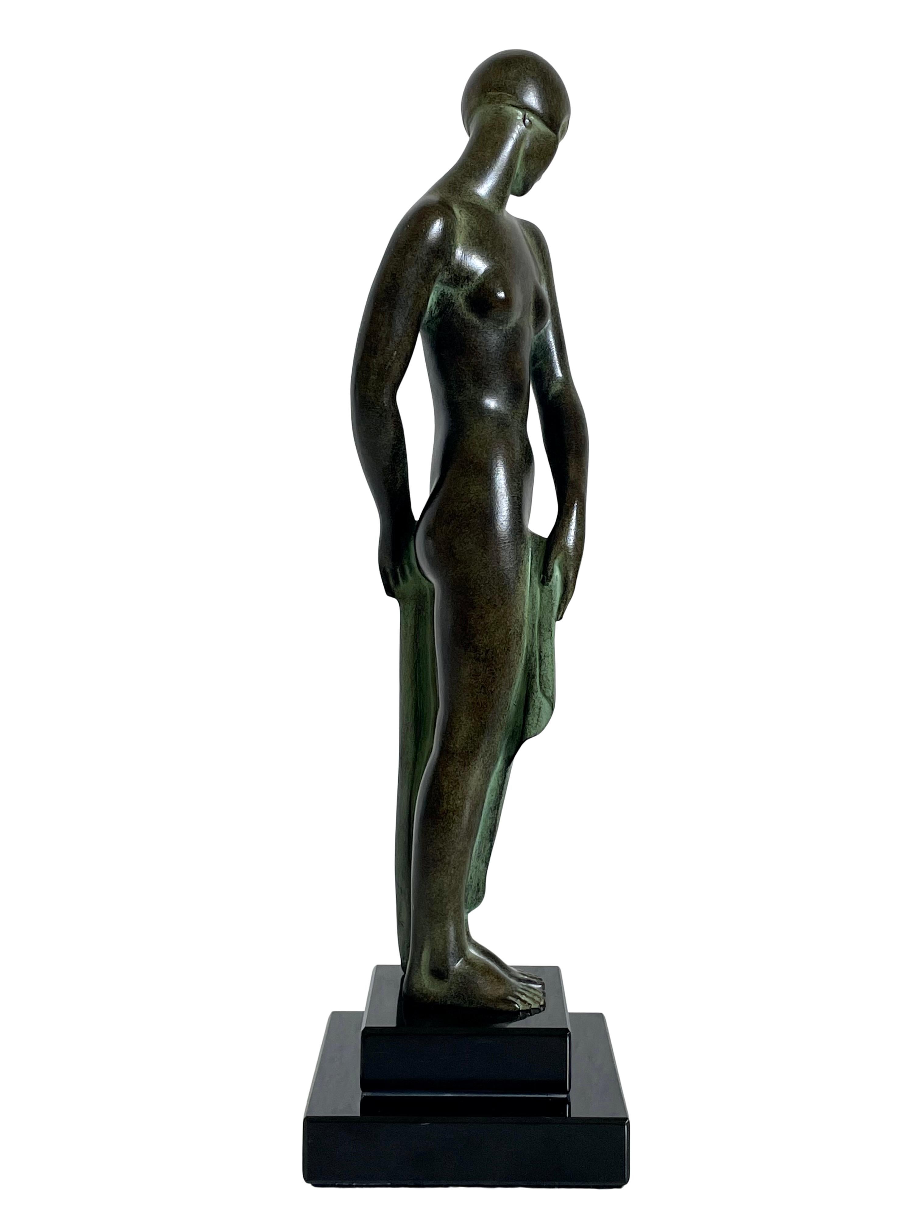 French Fayral Art Deco Dancer Sculpture Ondine by Pierre Le Faguays and Max Le Verrier