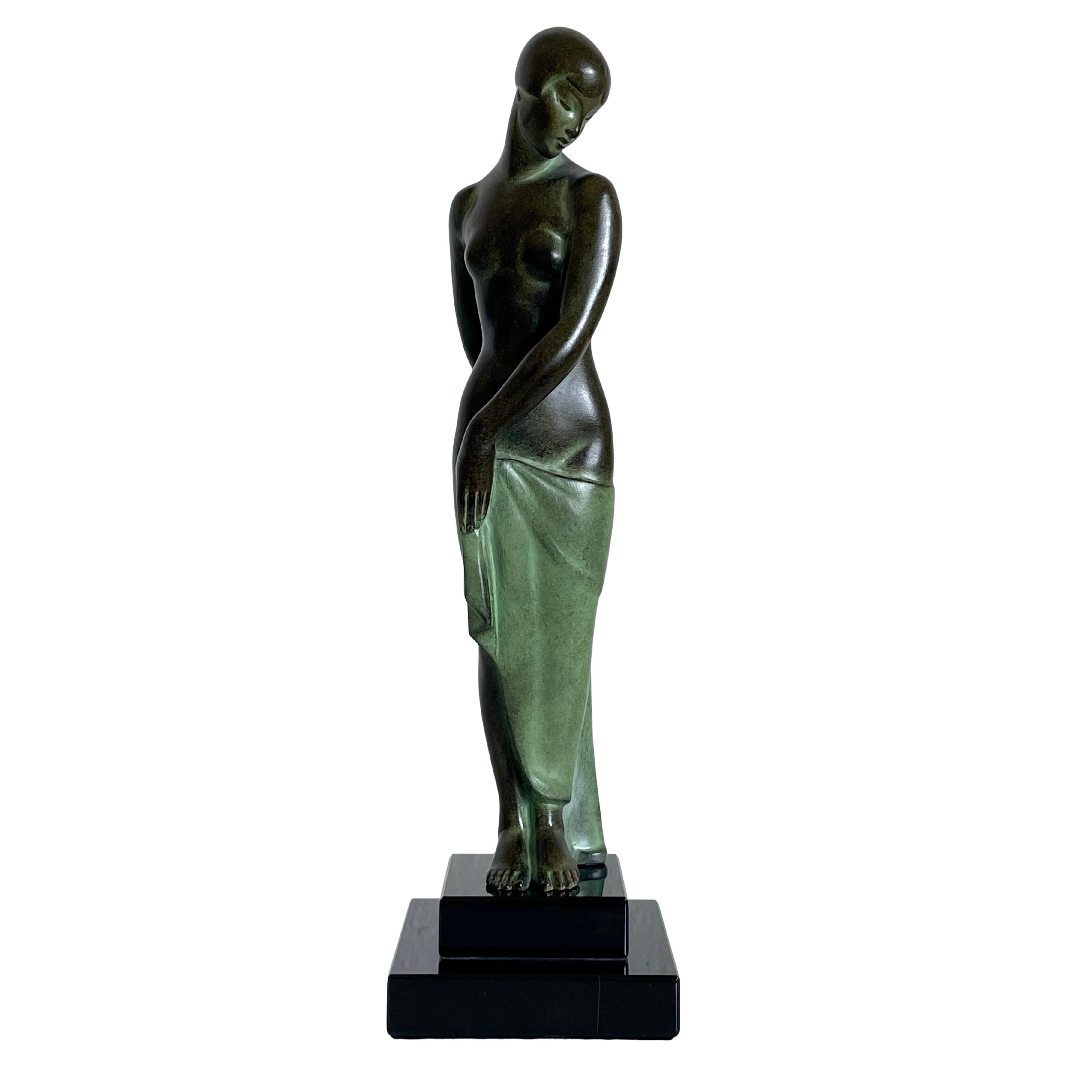 Fayral Art Deco Dancer Sculpture Ondine by Pierre Le Faguays and Max Le Verrier