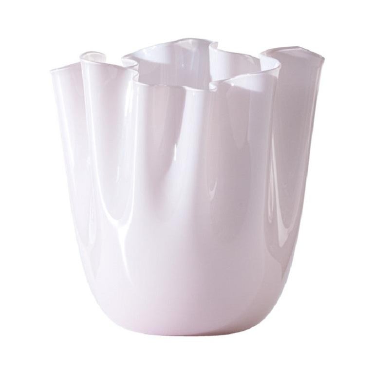 Fazzoletto Bicolore Large Vase in Cipria Pink Glass For Sale at 1stDibs