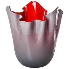 Fazzoletto Glass Vase in Grape and Red by Fulvio Bianconi & Paolo Venini