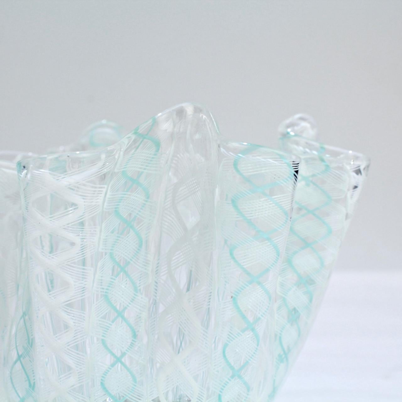 Fazzoletto Handkerchief Vase by Fulvio Bianconi & Paolo Venini for Venini Glass In Good Condition In Philadelphia, PA