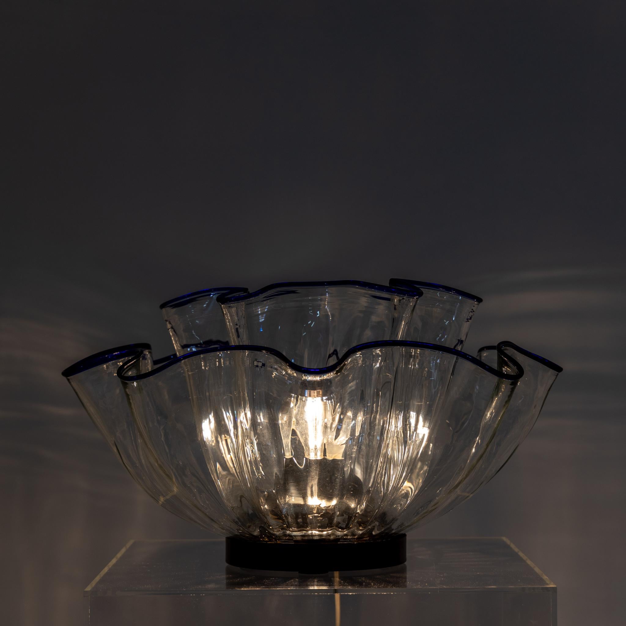 Italienische Glas-Tischlampe „Fazzoletto“ aus Kunstglas im Zustand „Gut“ im Angebot in New York, NY