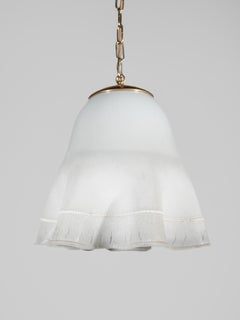 Fazzoletto Opal Glass Chandelier designed by Barbini, Murano, 1970s