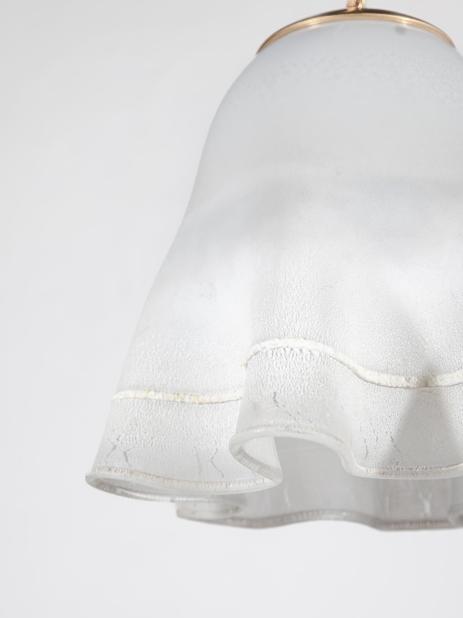 Lustre en verre opale Fazzoletto conçu par Barbini, Murano, 1970 Bon état - En vente à Antwerp, BE