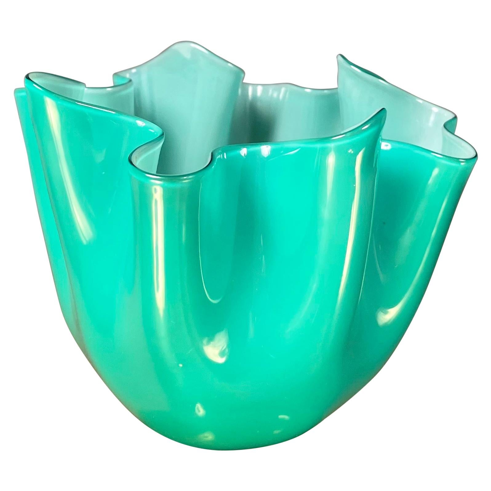 Italian Orange Fazzoletto Handkerchief Vase at 1stDibs