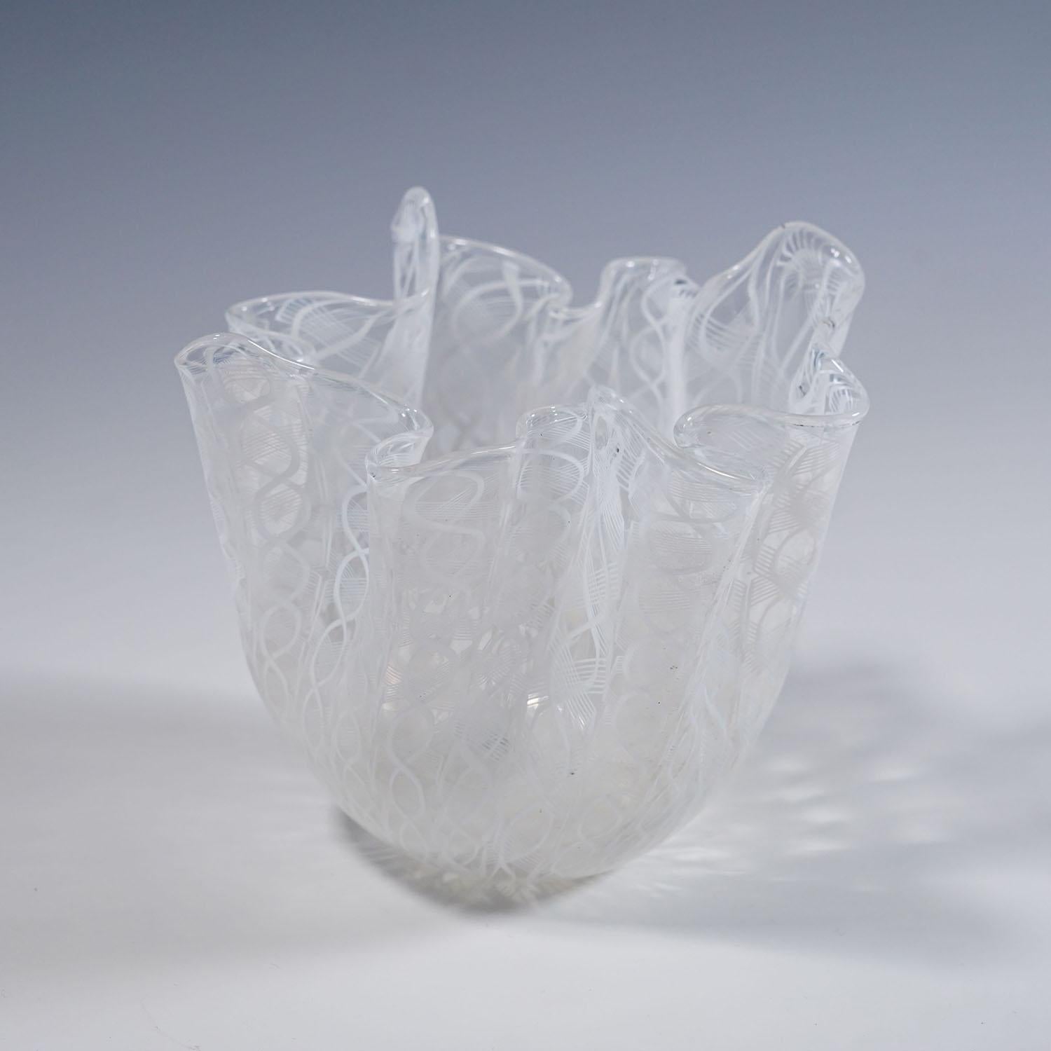 Italian Fazzoletto Zanfirico Vase by Fulvio Bianconi for Venini, Venice Murano 1950s For Sale