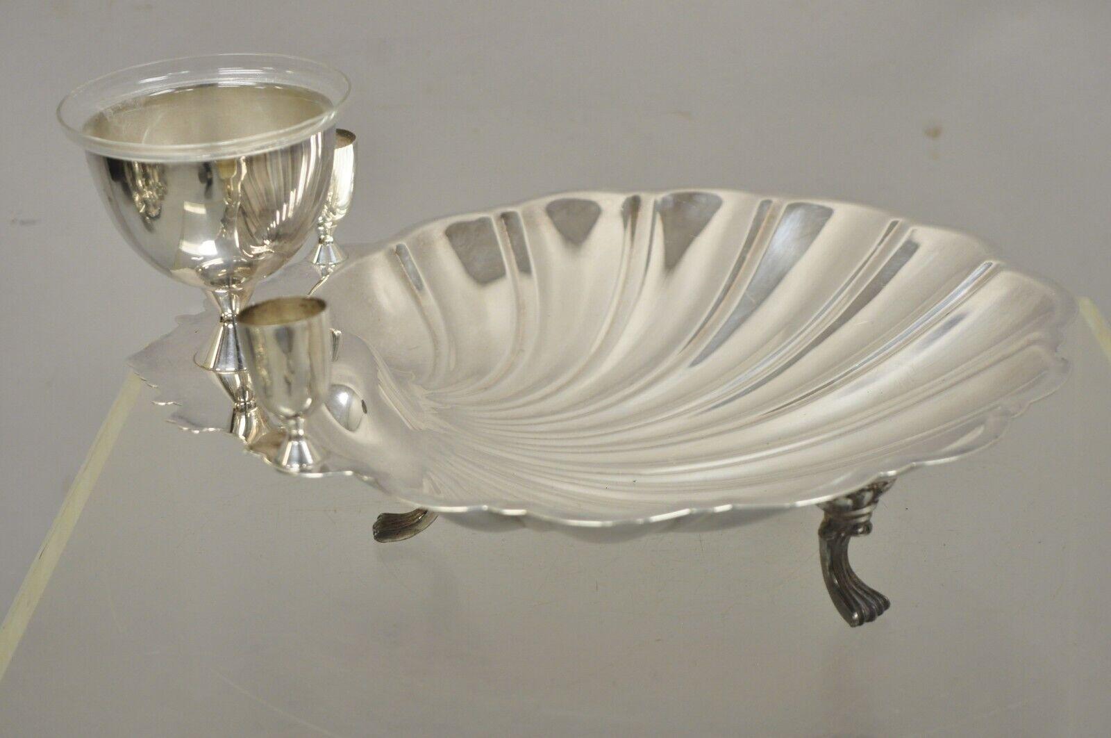 20th Century F.B. Rogers 1828 Silver Plate Regency Shrimp & Clam Shell Serving Dish Bowl