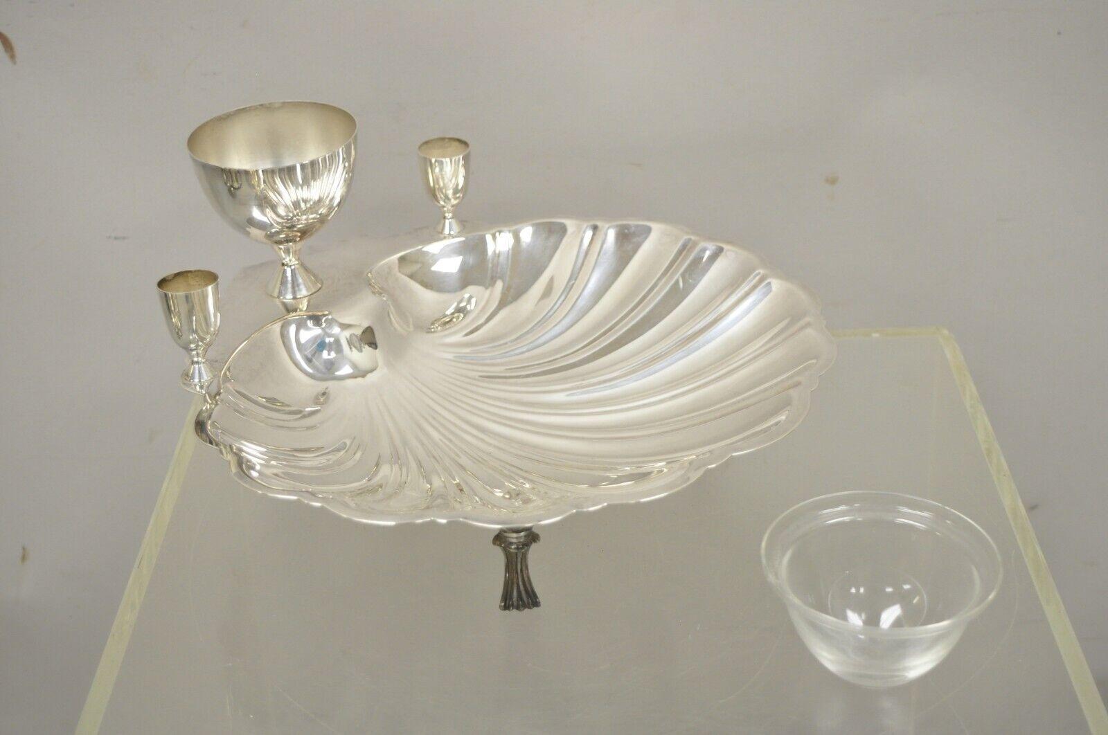 F.B. Rogers 1828 Silver Plate Regency Shrimp & Clam Shell Serving Dish Bowl 3