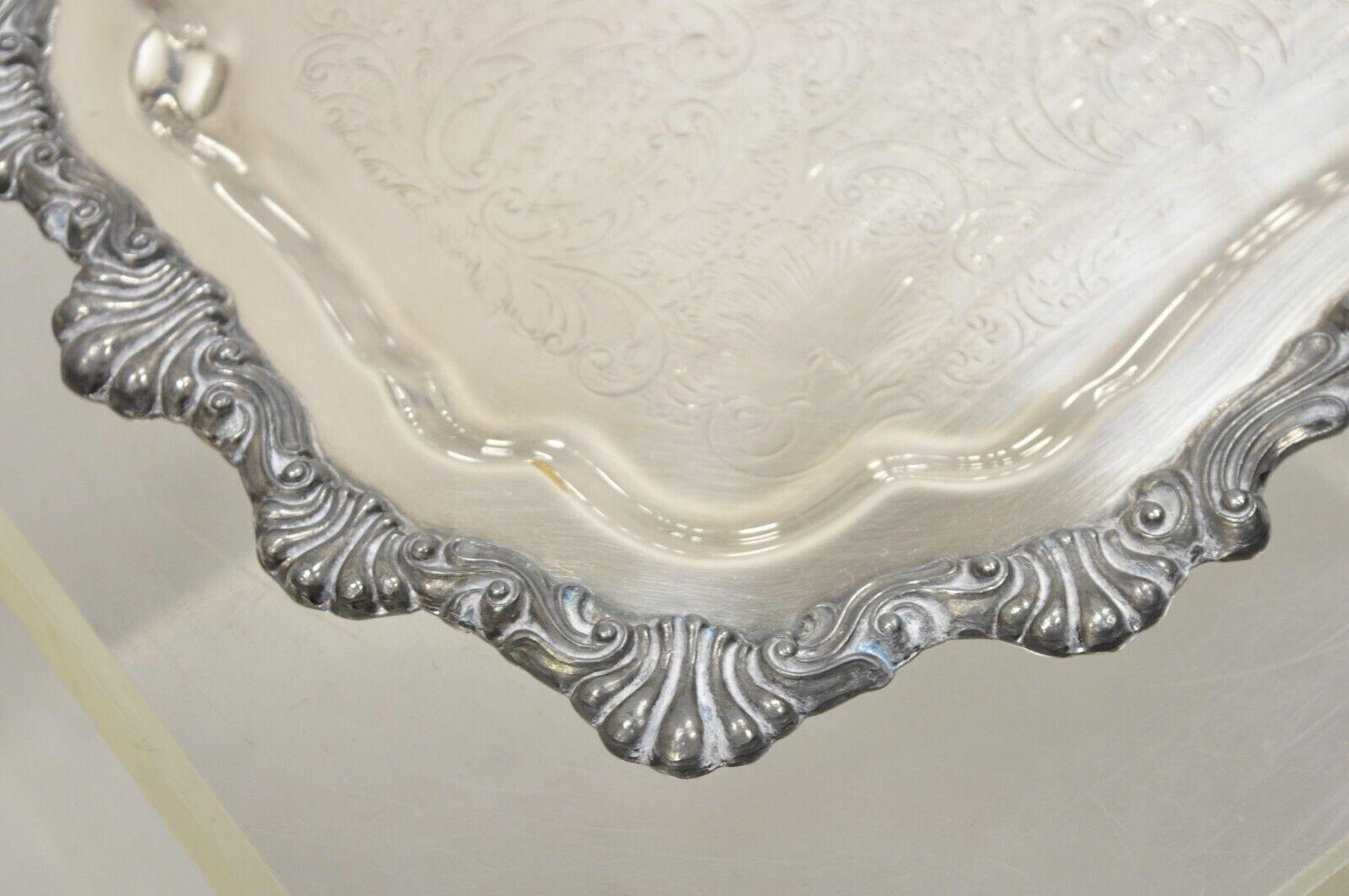 20th Century F.B. Rogers 6720 Victorian Style Silver Plated Small Serving Dish Platter For Sale