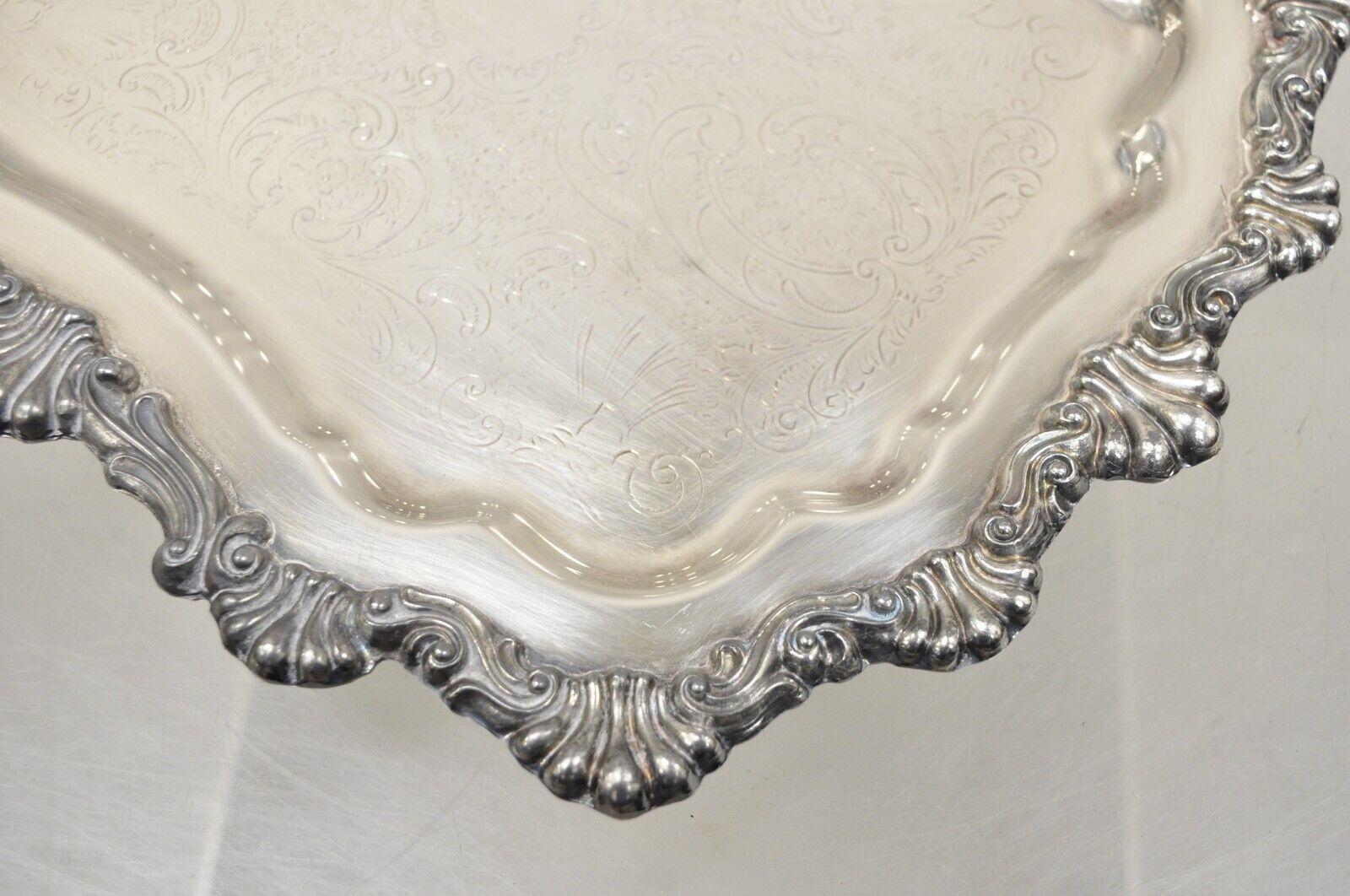 F.B. Rogers 6720 Victorian Style Silver Plated Small Serving Dish Platter For Sale 4