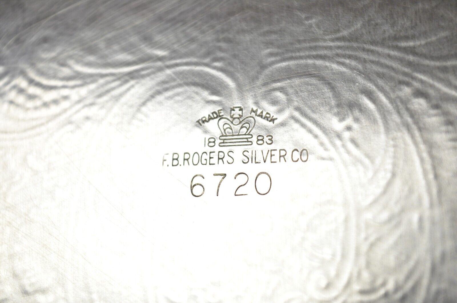 F.B. Rogers 6720 Victorian Style Silver Plated Small Serving Dish Platter For Sale 5