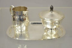 F.B Rogers Paul Revere Silver Serving Set, Sugar Bowl Creamer Tray, 3 Piece Set