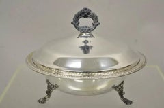 FB Rogers Silver Co 1158 Silver Plated Footed Covered Dish Serving Bowl - a Pair