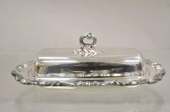 FB Rogers Silver Co. 1959X Silver Plated Covered Butter Dish w/ Glass Liner