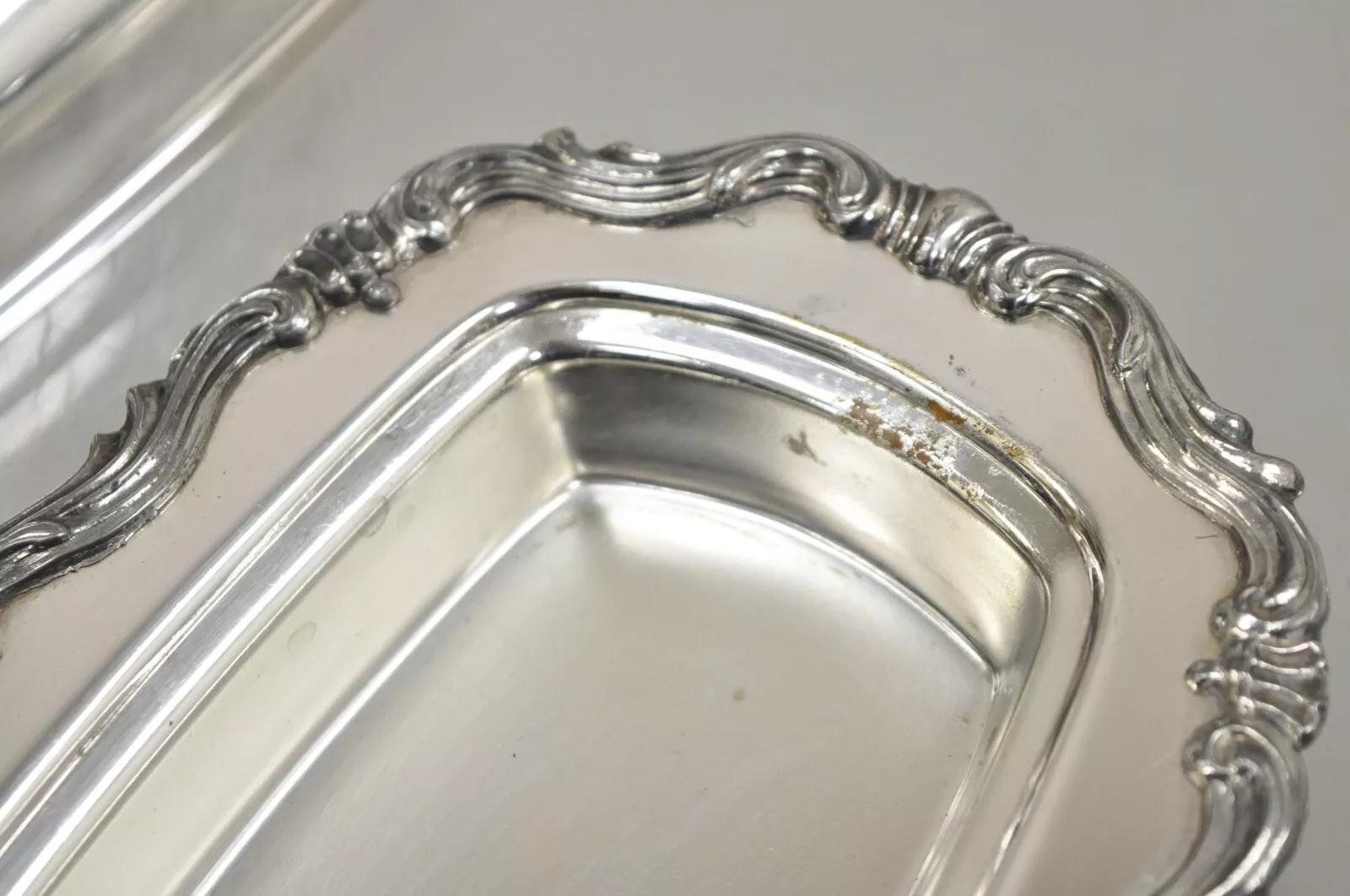 FB Rogers Silver Co. 1959X Plato para Mantequilla con Cubierta Plateada y Forro de Cristal en venta 1