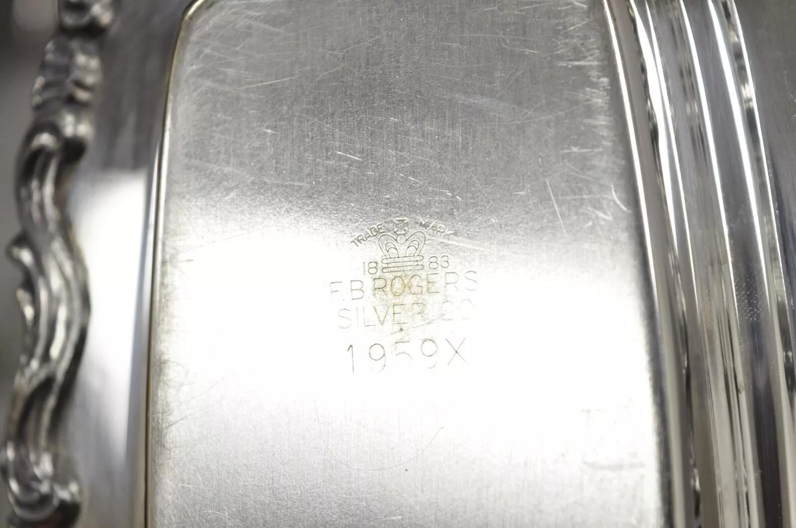 FB Rogers Silver Co. 1959X Plato para Mantequilla con Cubierta Plateada y Forro de Cristal en venta 2