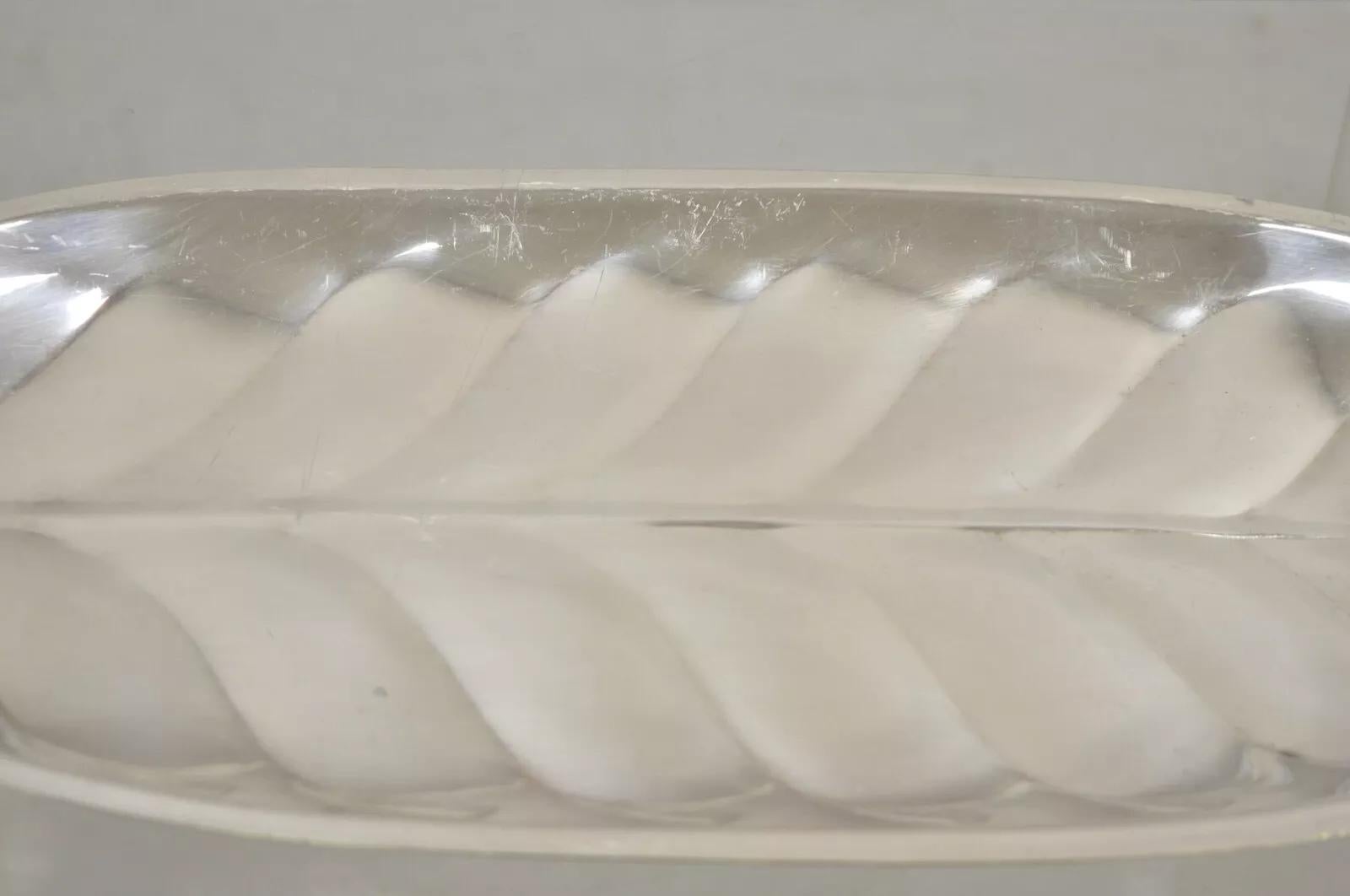 20th Century F.B. Rogers Silver Plate Oval Banana Leaf Form Serving Tray Platter w/ Handle B