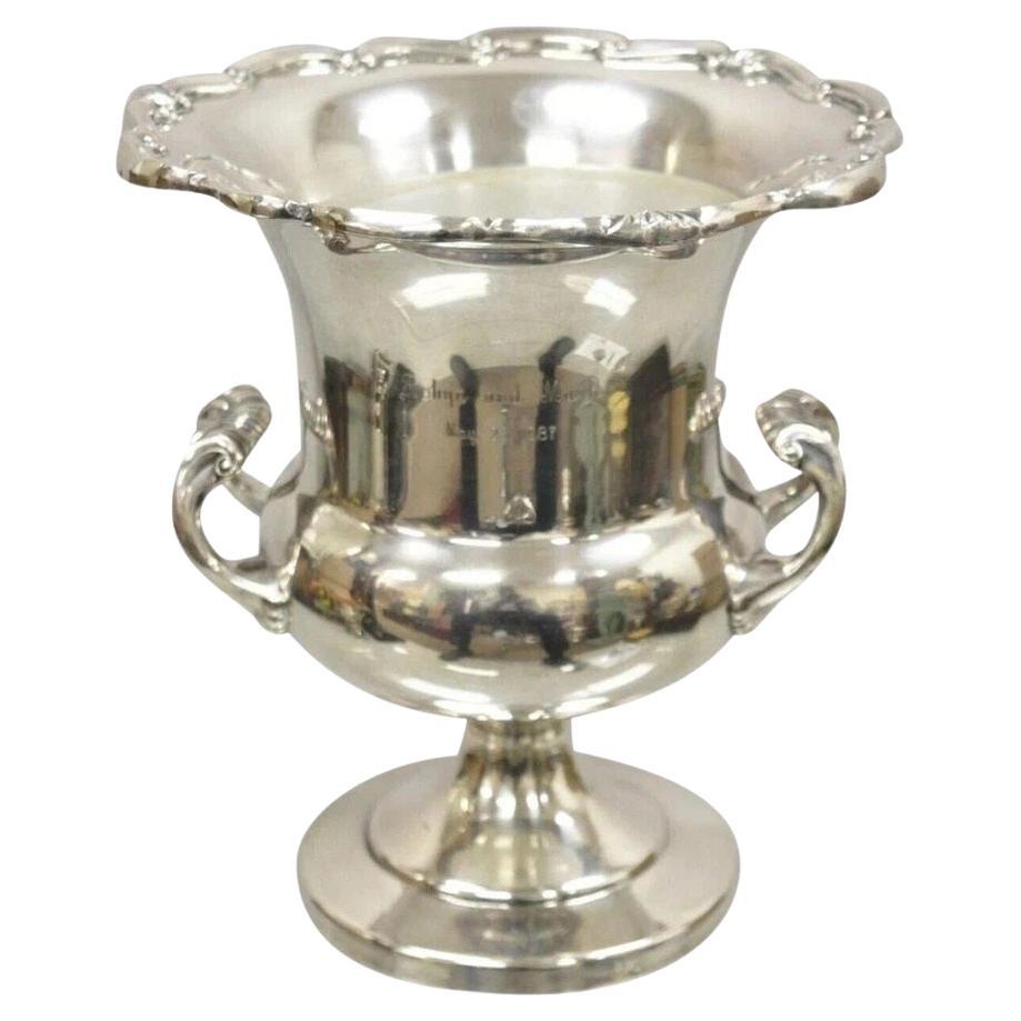 FB Rogers Silver Plated Trophy Cup Champagne Wine Chiller Ice Bucket - Engraved For Sale