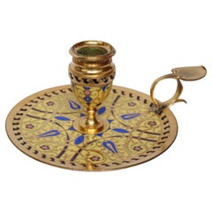 F.Barbedienne un Candelabro de Bronce Dorado y Esmalte Cloisonné