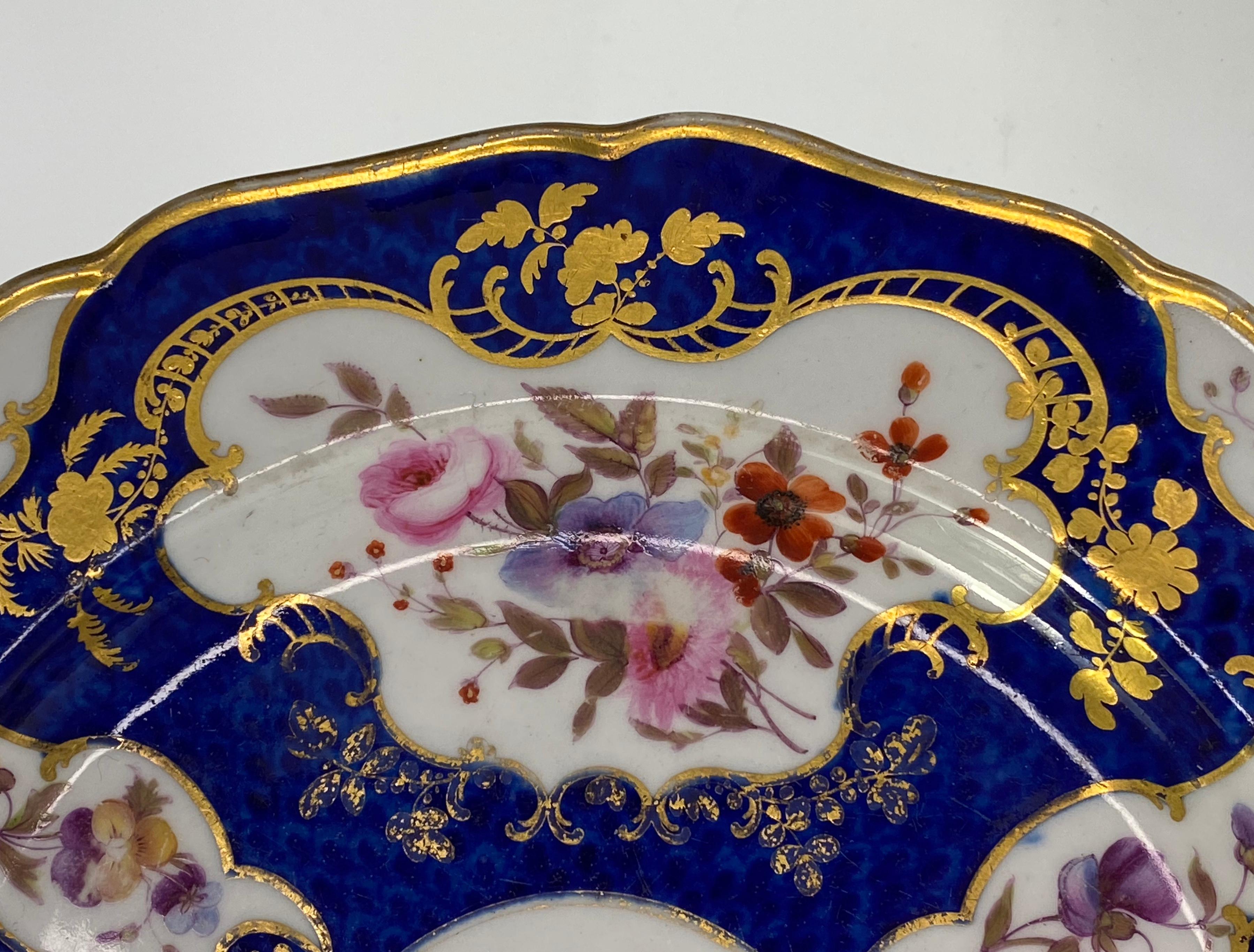 Fired FBB Worcester Porcelain Dish, Blue Scale Decoration, C. 1815