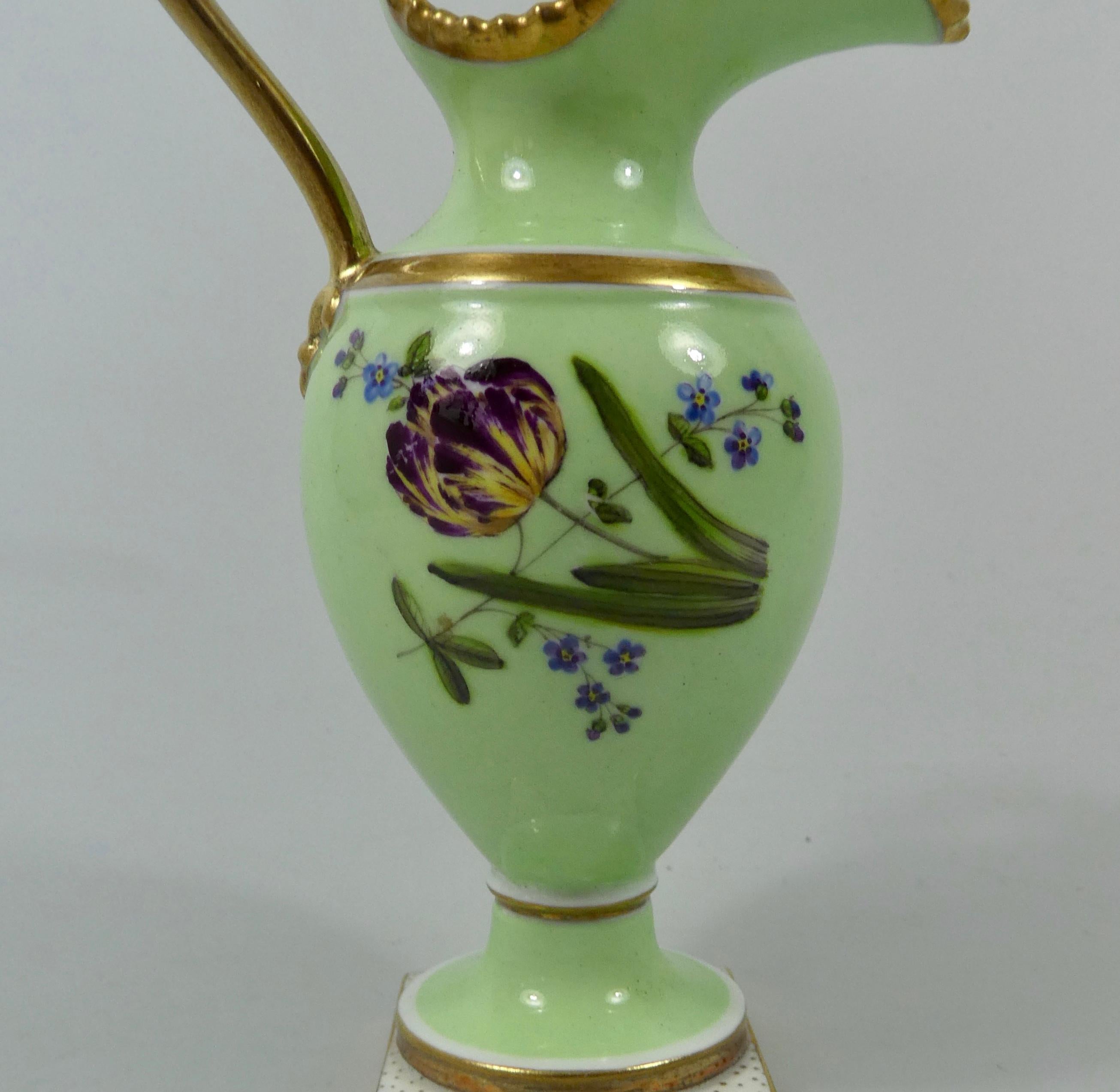 English FBB Worcester Porcelain Miniature Ewer, circa 1810