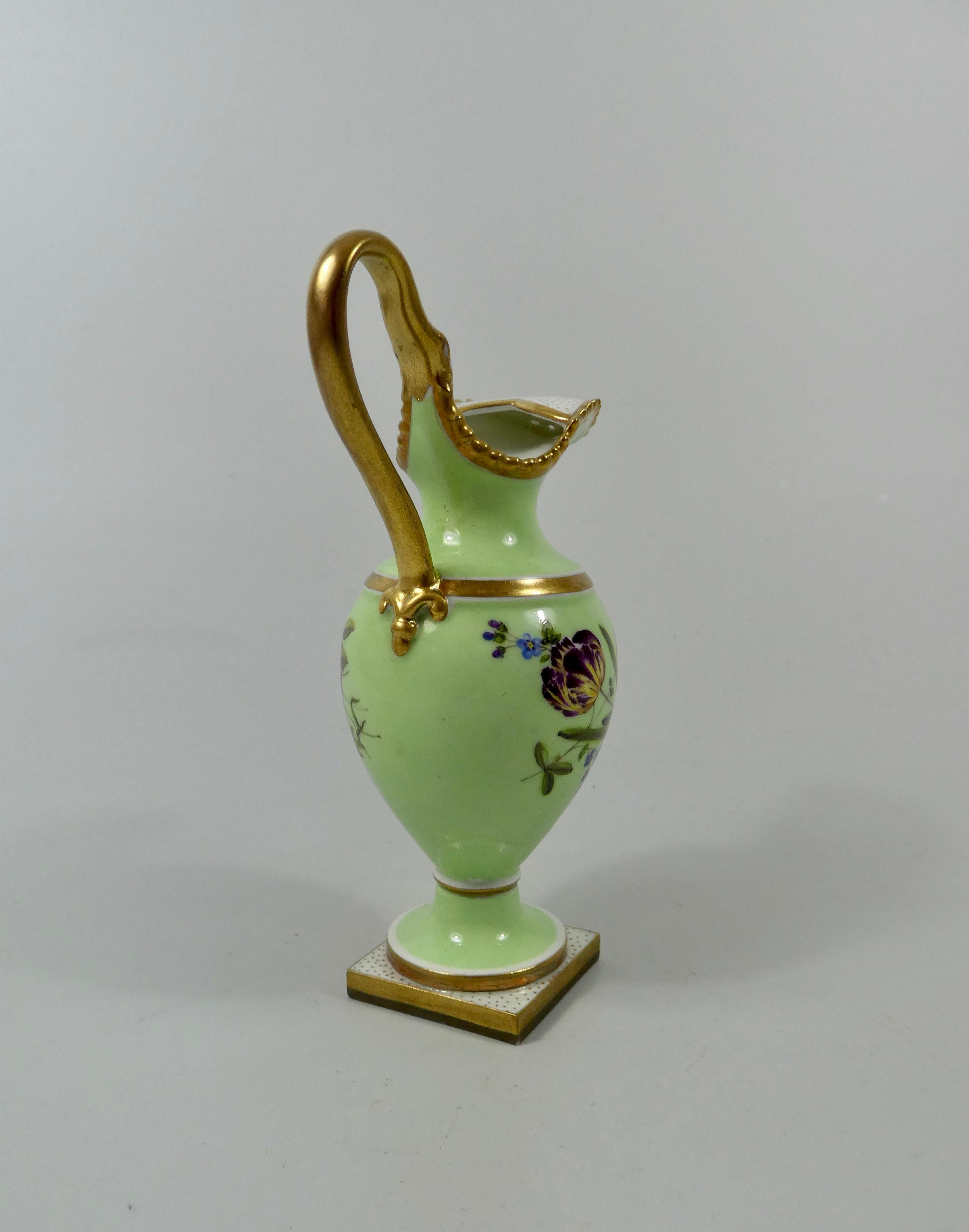Fired FBB Worcester Porcelain Miniature Ewer, circa 1810