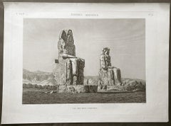 Colossi of Memnon, Thebes, Egypt. Early 19th century engraving, 1820