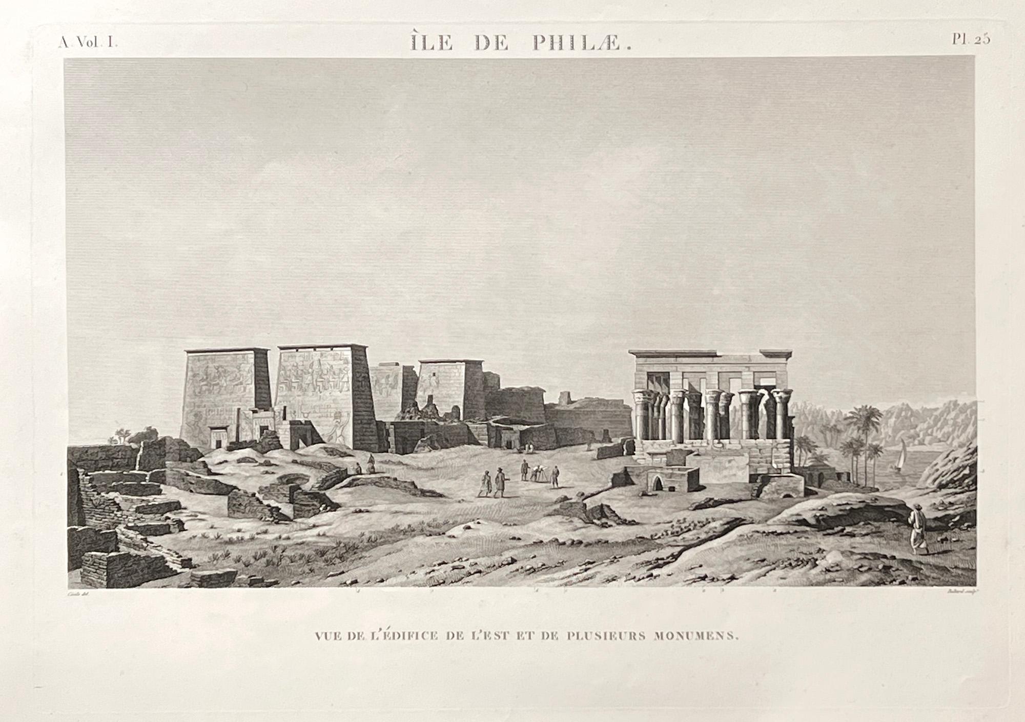 Print FC Cecile - Islande de Philae, en Égypte Gravure du début du XIXe siècle, 1820
