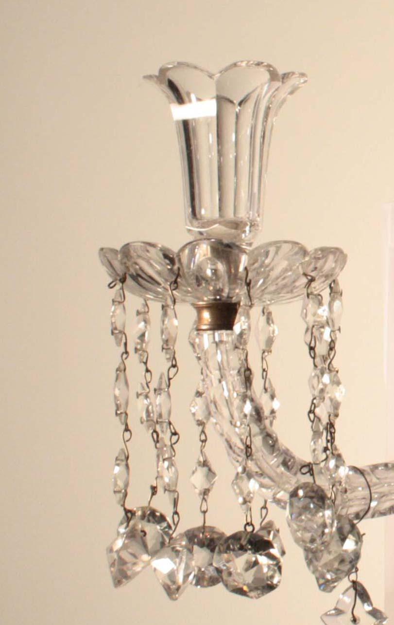 Hand-Crafted F&C Osler, a Pair of Lead Crystal Wall Sconces For Sale