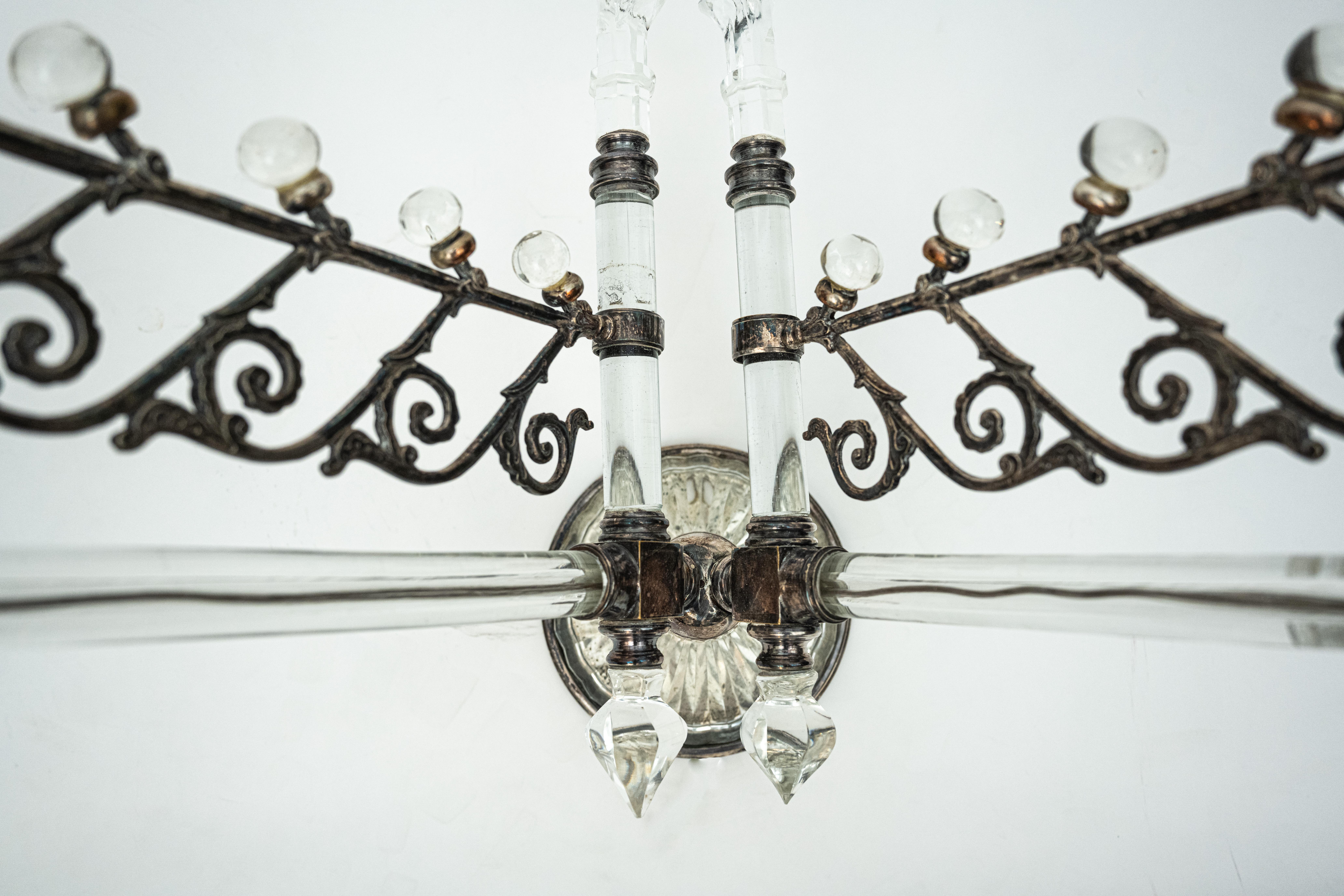 F&C Osler Wall Sconces Crystal English Edwardian In Good Condition For Sale In New York, NY