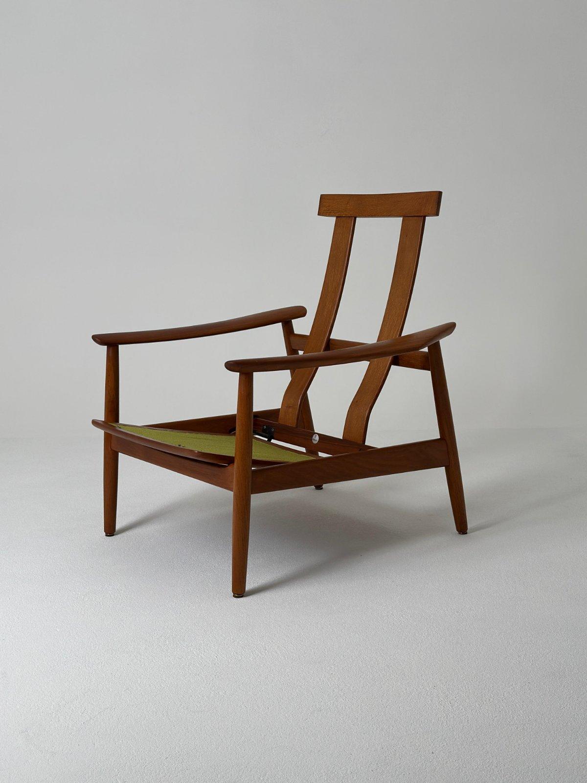Mid-Century moderno FD 164 Sedia Longue regolabile di Arne Vodder per France and Son 1960S in vendita