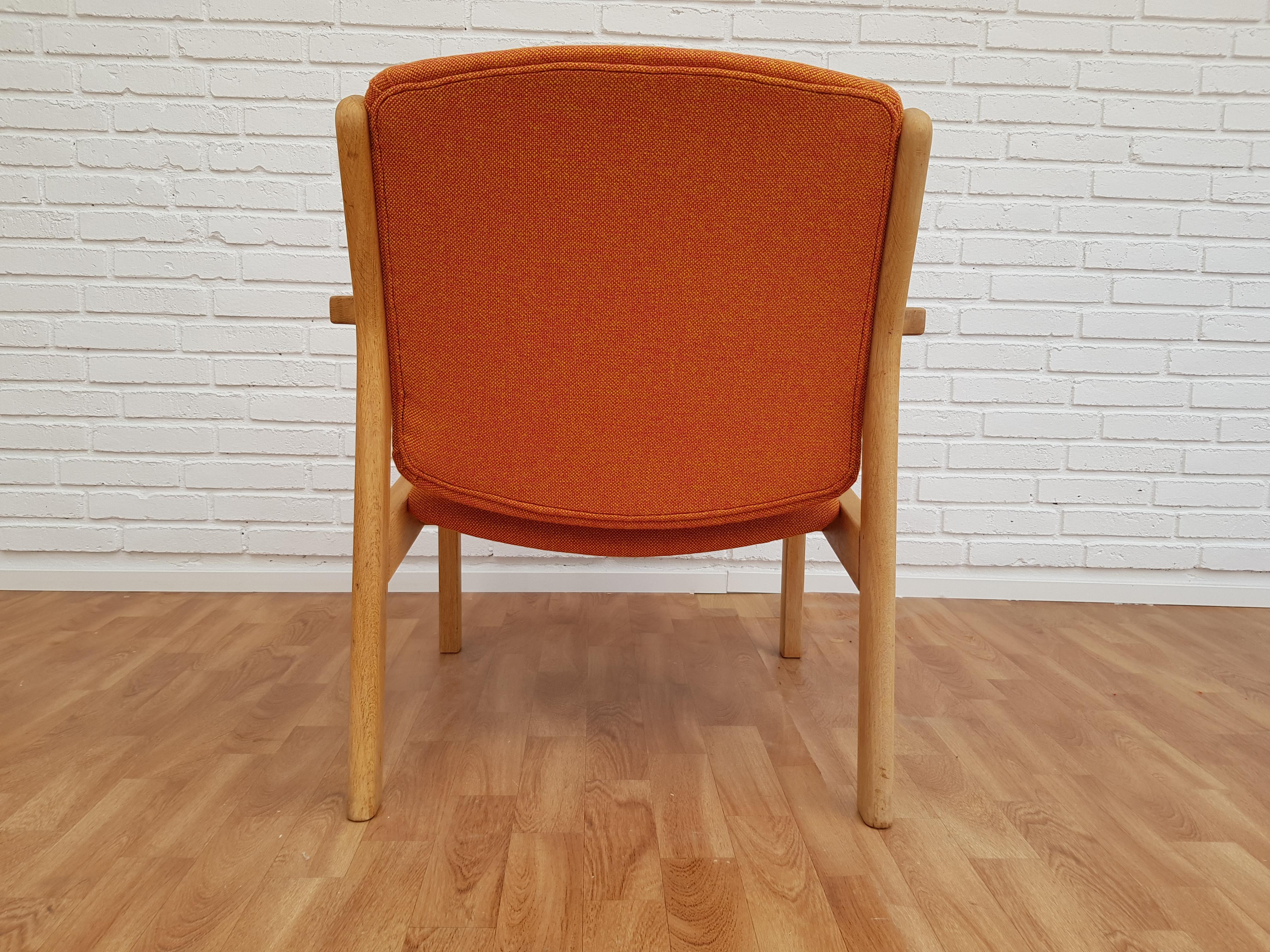 Danish Design, FDB Møbler Armchair, Kvadrat Wool by Nana Ditzel, Restored For Sale 2