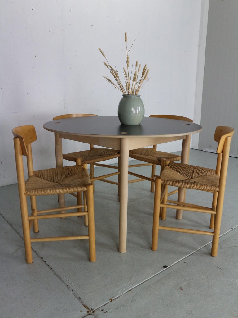 FDB Møbler Flip-Top Oak Round Dining Table by Børge Mogensen, 1950