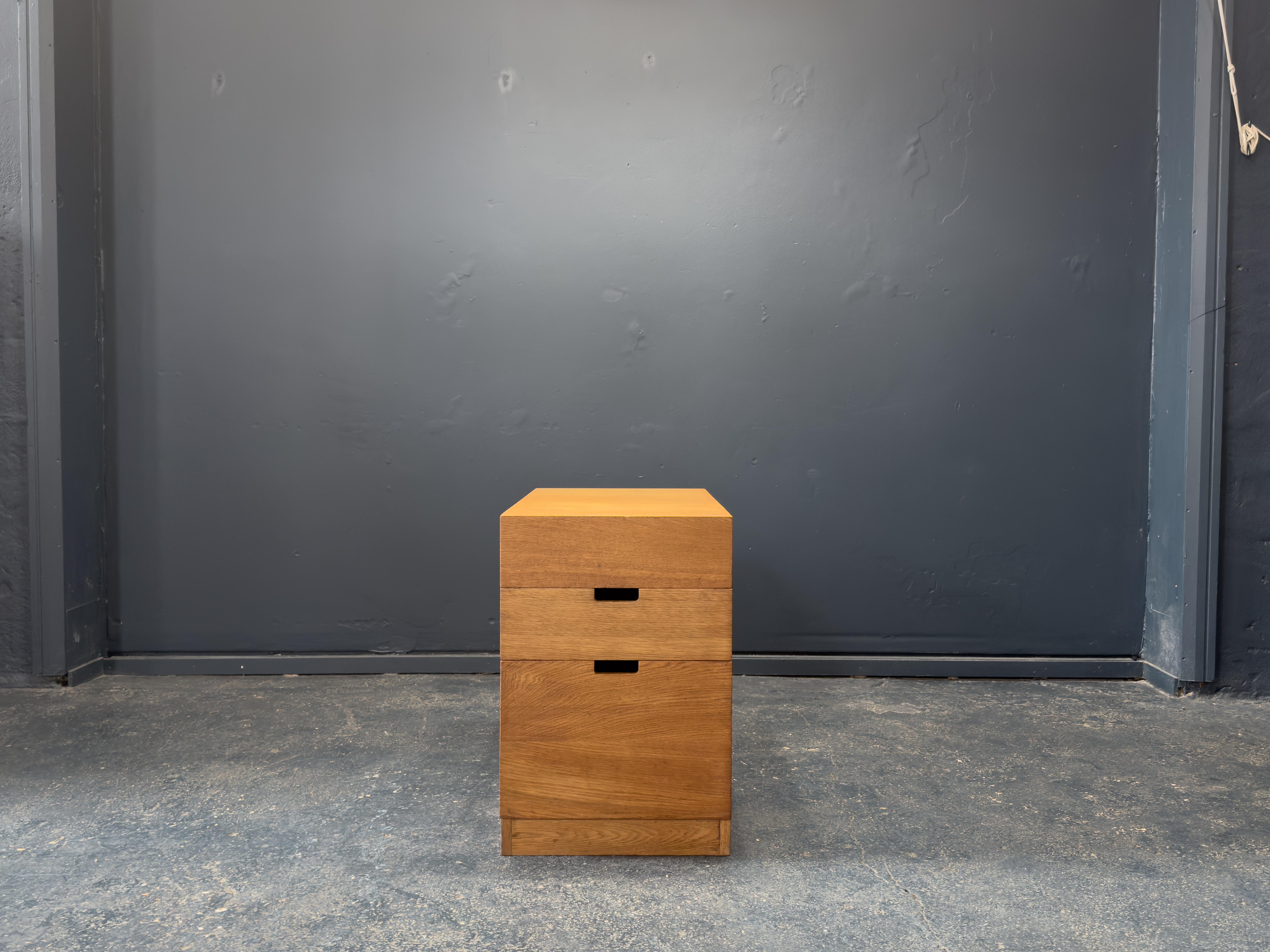 Mid-Century Modern FDB Mobler Oak Filing Cabinet For Sale
