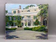 FDR Hyde Park New York Mansion Painting by Alice Judson (1876-1948)