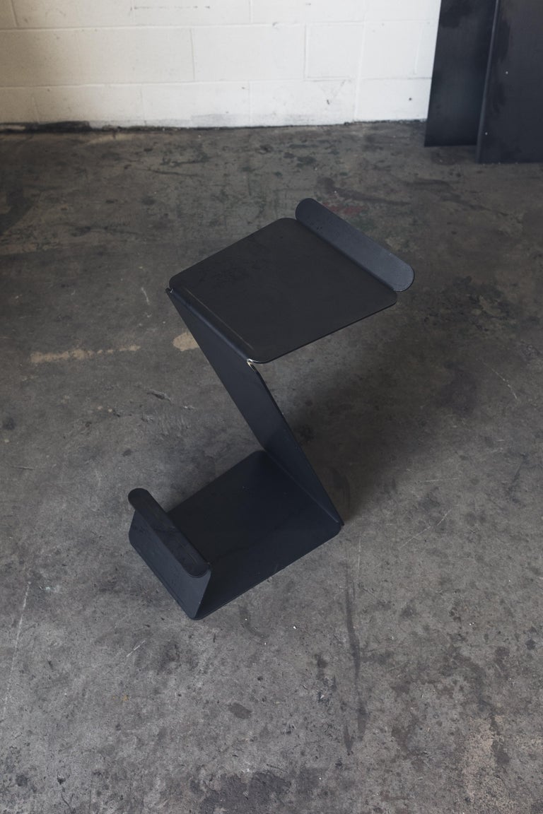 Fe Counter Height Zig-Zag Stool in Zinc Plated Steel by
