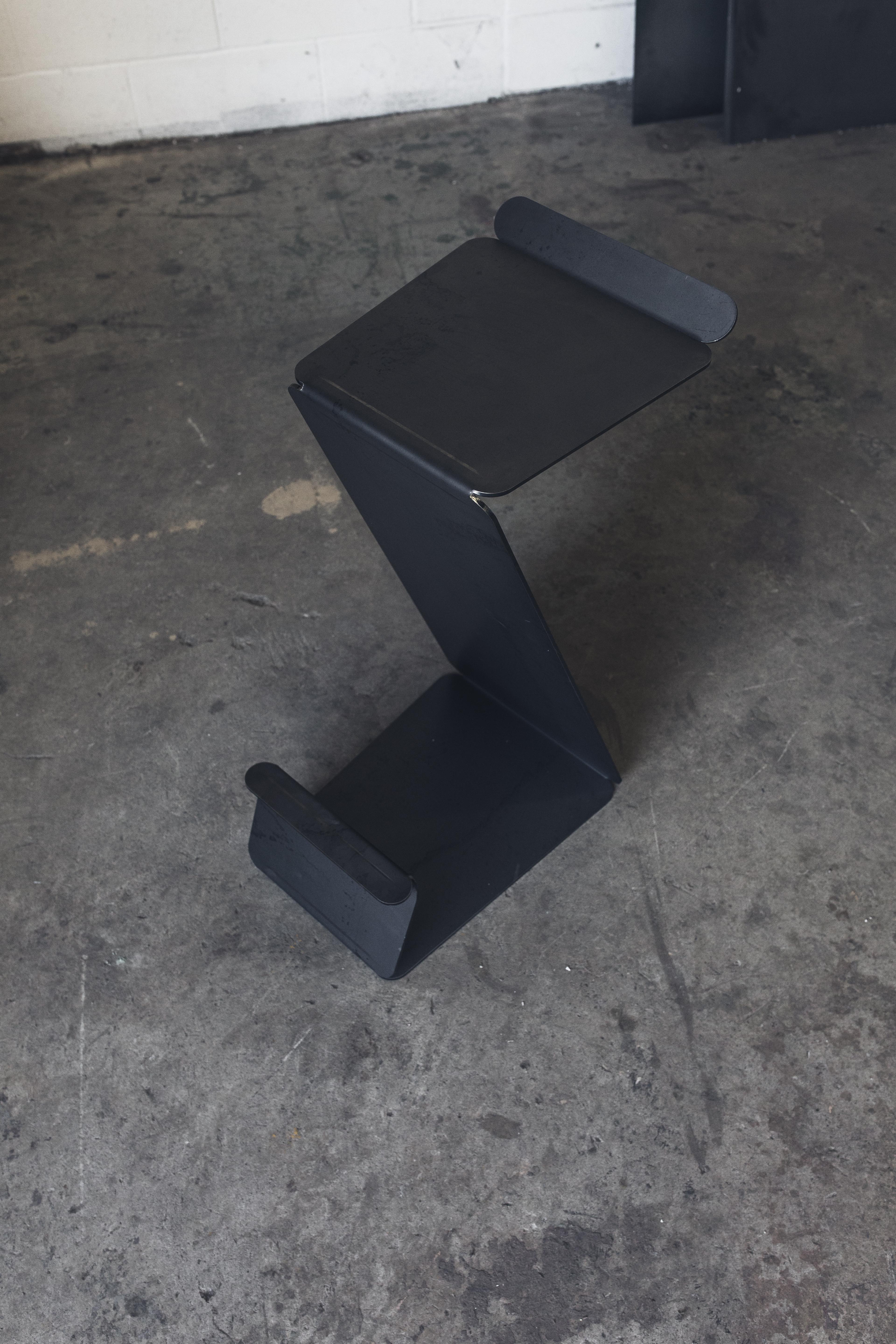 Contemporary Fe Counter Height Zig-Zag Stool in Zinc Plated Steel by Mtharu For Sale