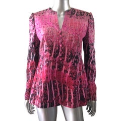 Fe Zandi Beverly Hills Custom Made Silk Print Jacket Size 10