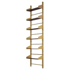 Feal Italian Wall Unit in Anodized Aluminum and Mahogany