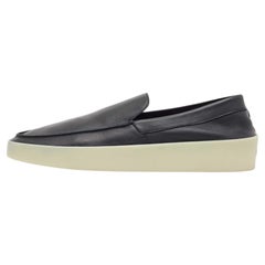 Fear of God Black Leather Slip On Sneakers Size 46