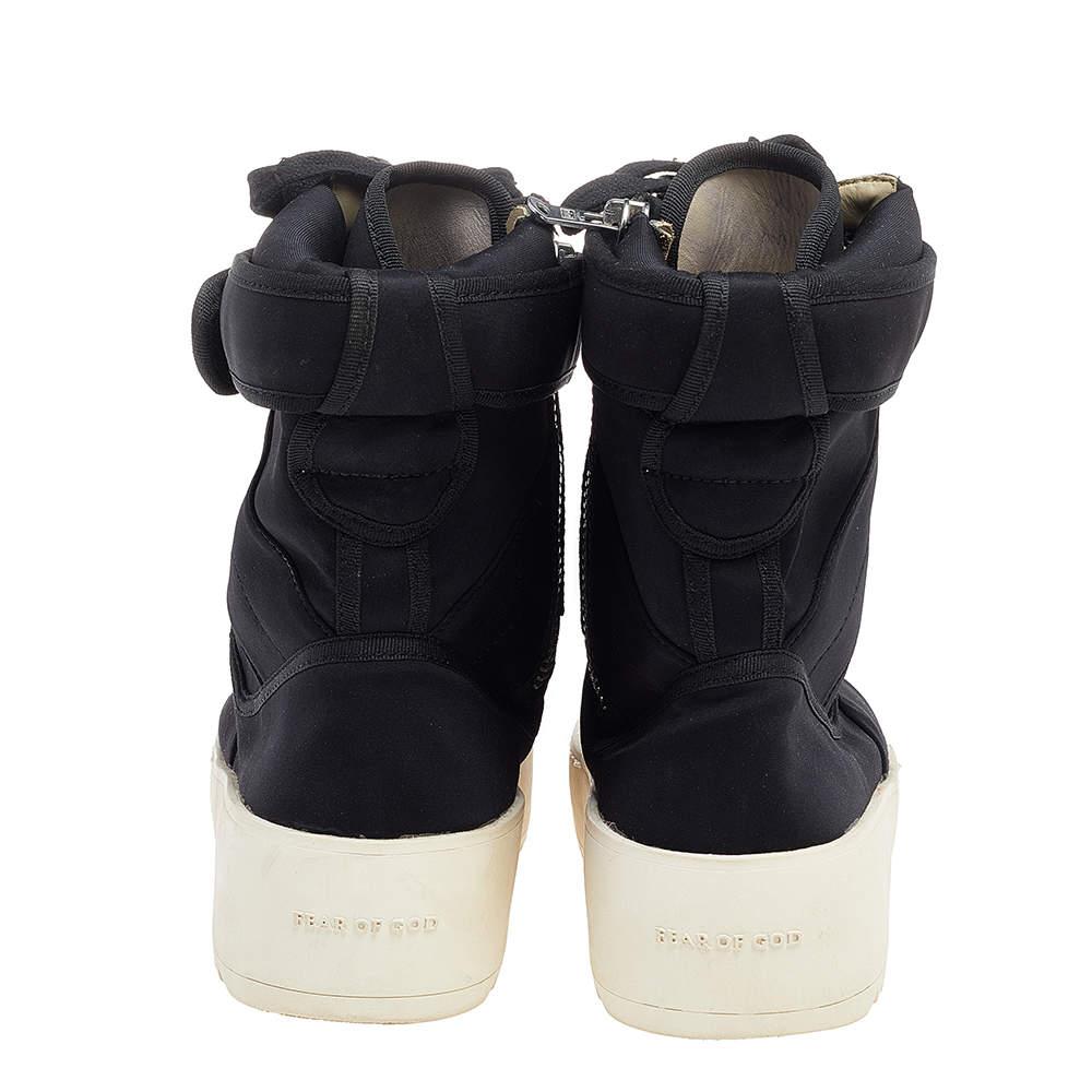 Fear Of God Black Neoprene Military High Top Sneakers Size 43 In Fair Condition For Sale In Dubai, Al Qouz 2