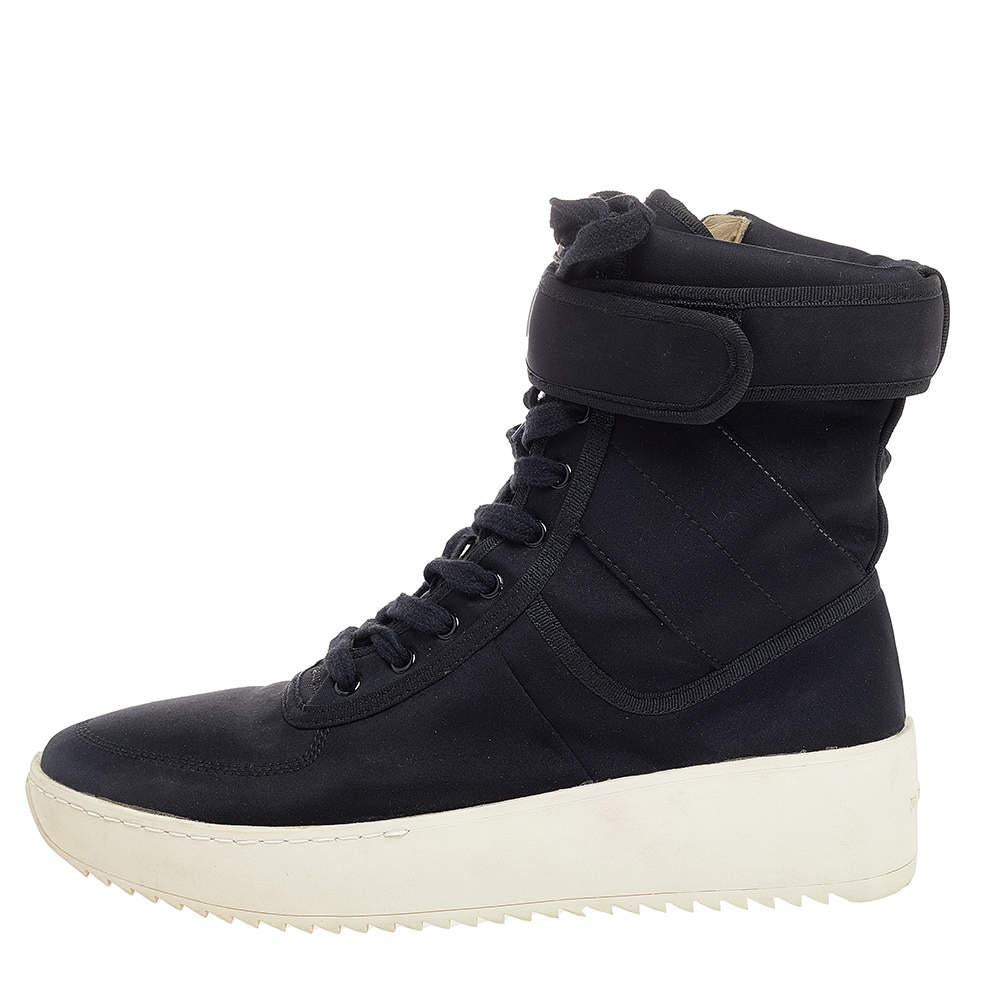 Fear Of God Black Neoprene Military High Top Sneakers Size 43 For Sale 1