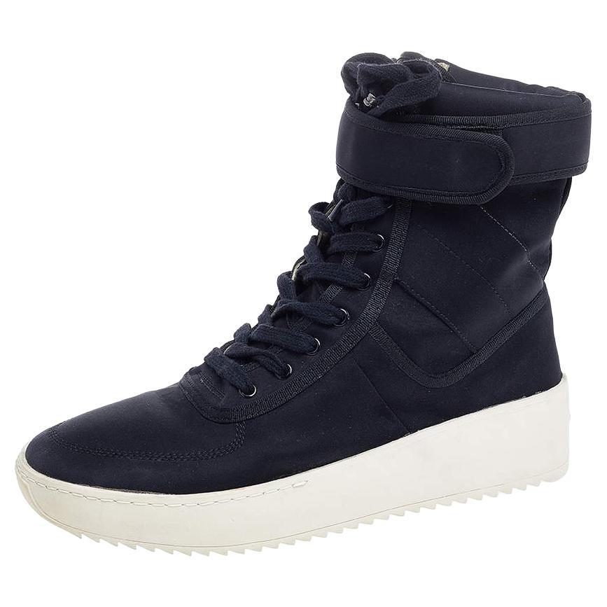 Fear Of God Black Neoprene Military High Top Sneakers Size 43 For Sale