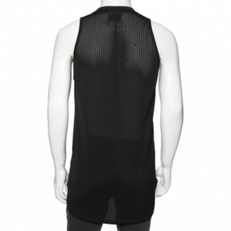 Fear of God Camiseta negra de punto perforado sin mangas S Negro en venta
