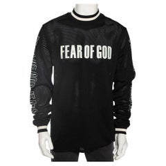 Fear of God - Maglietta a maniche lunghe in jersey con stampa sintetica nera del logo - T S