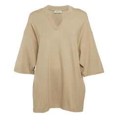 Fear of God Dark Beige Knit V-Neck Oversized T-Shirt XS