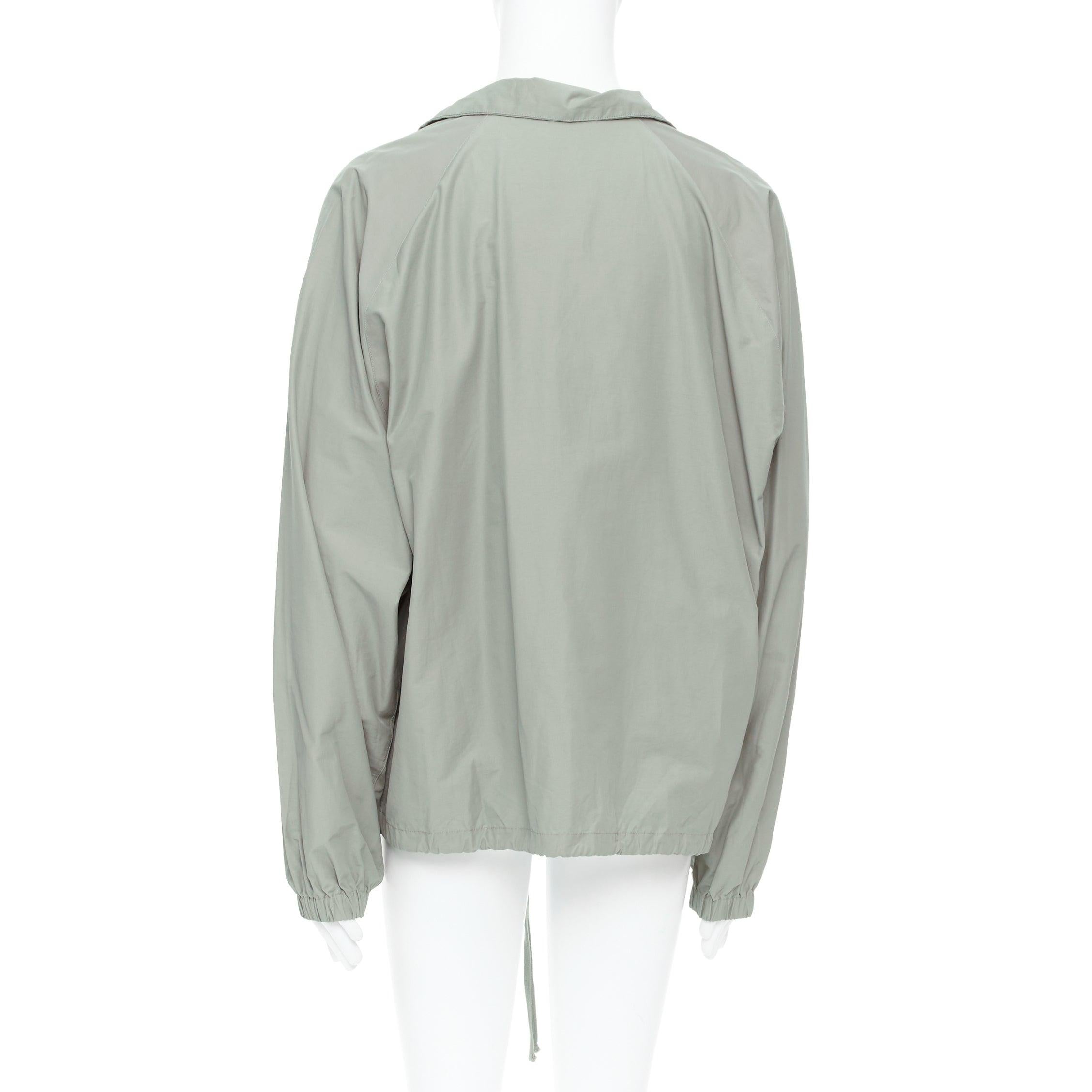 FEAR OF GOD ESSENTIALS khaki cotton nylon half zip logo pullover L For Sale 1