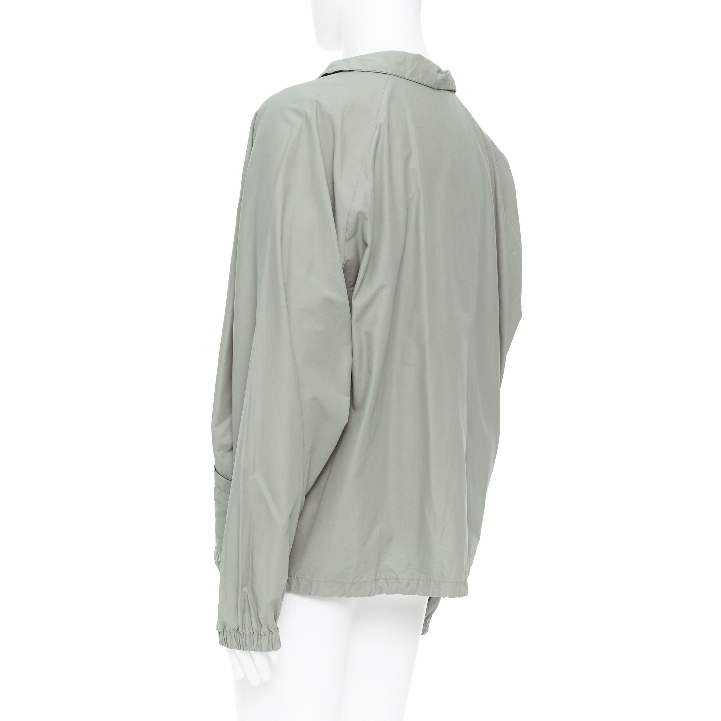 FEAR OF GOD ESSENTIALS khaki cotton nylon half zip logo pullover L For Sale 2