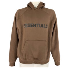 FEAR OF GOD ESSENTIALS Size L Brown Logo Cotton / Polyester Hooded Sweatshirt